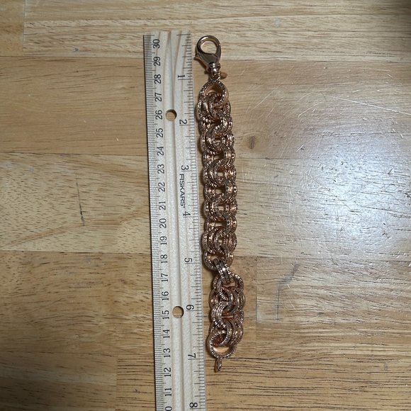 Estate Bronze Milor Italy Thick Circles Rose Gold Plated Chain Brac… - Picture 9 of 13